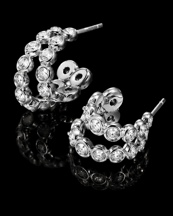 Обеци | Diamond Crown Hoops