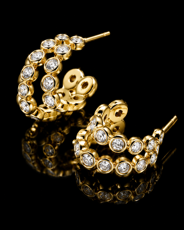 Обеци | Golden Crown Hoops