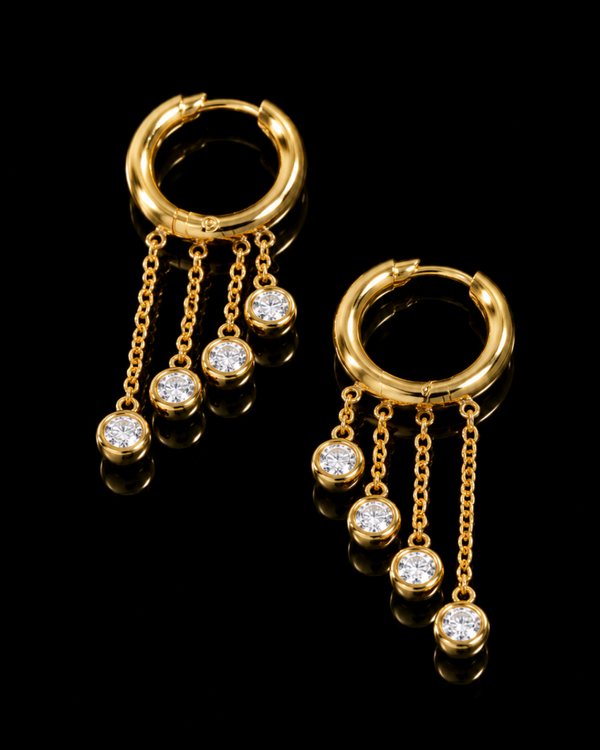 Обеци | Golden Crystal Cascade